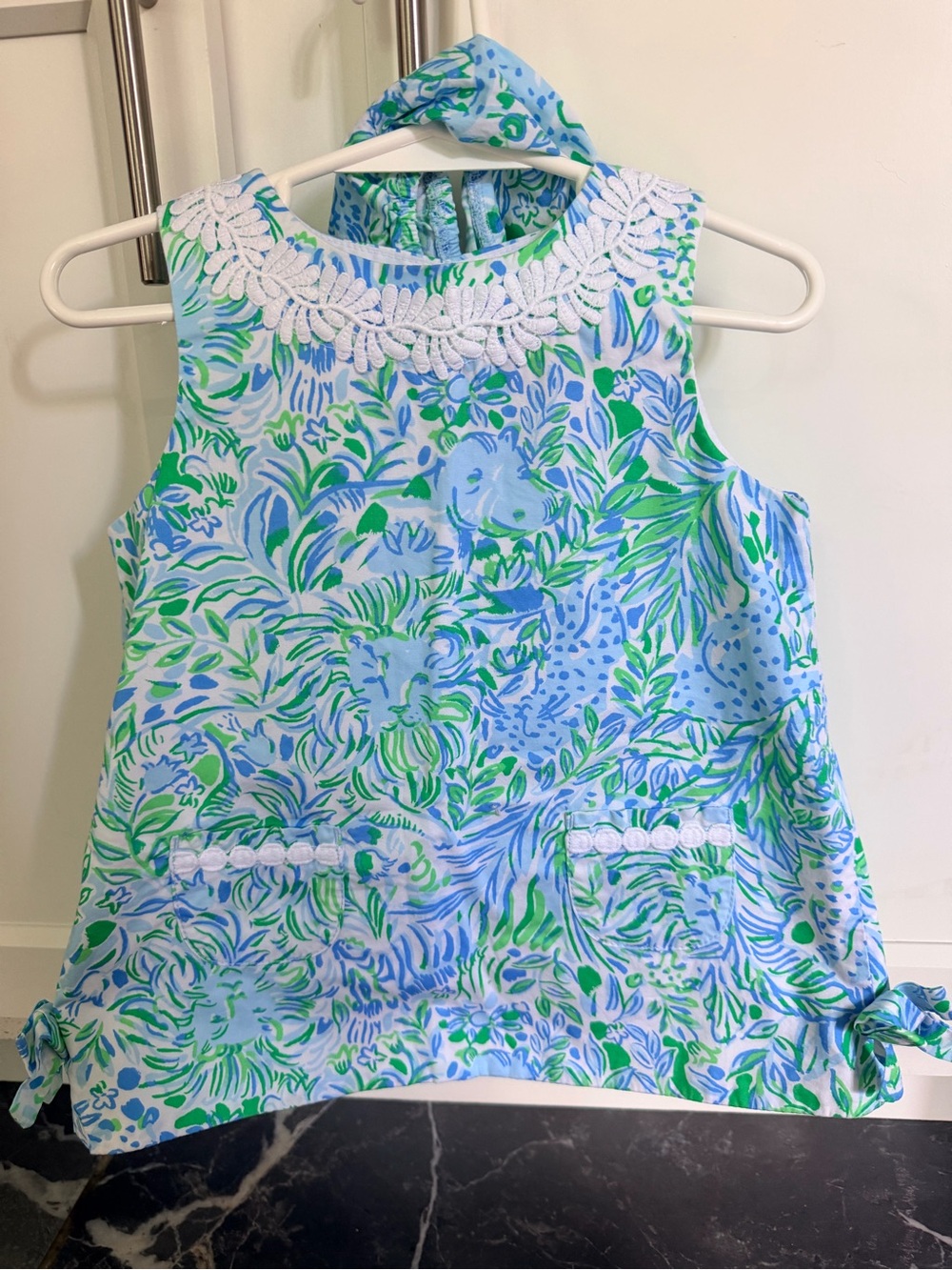 Lilly Pulitzer Girls' Floral Sleeveless Tunic - Blue & Green